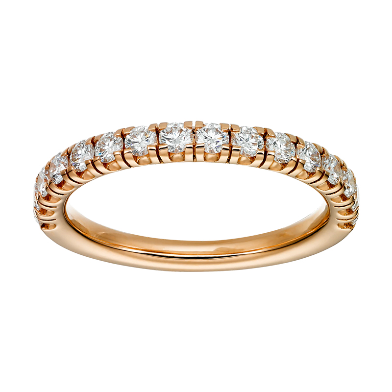 cartier系列 18k金玫瑰金镶嵌22颗明亮式切割钻石 结婚求婚订婚戒指b