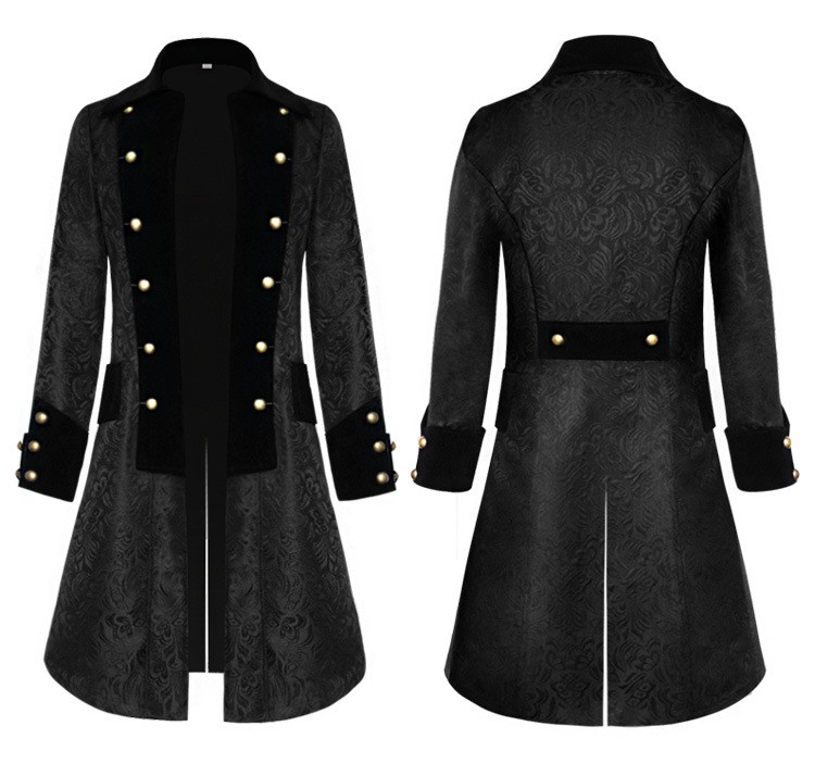 燕尾服男礼服艺考表演西装套装魔术师中世纪服装复古大衣欧美哥特式长