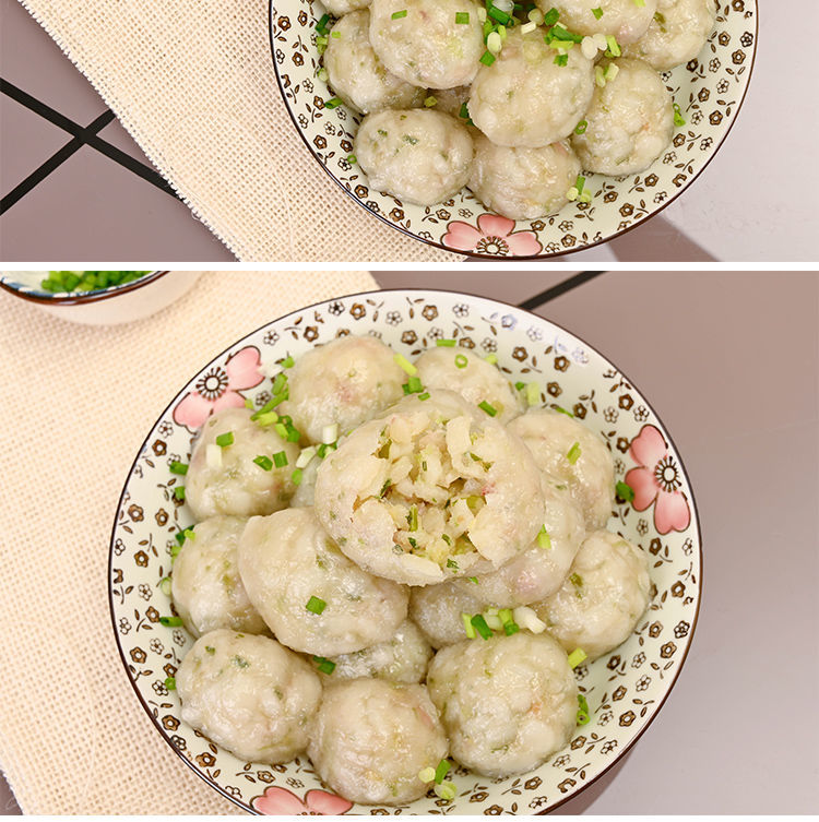 安徽长丰特产 手工庄墓圆子淮南水晶圆子 猪肉贡丸猪肉贡圆面圆年货