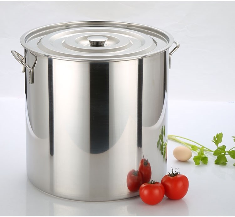 特百惠同款不锈钢汤锅圆桶大桶带盖不绣钢汤桶加厚大锅 煮面高汤卤煮
