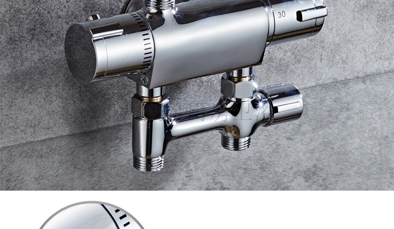 厨房卫浴 明装花洒 家用太阳能带上水铜混水阀冷热水智能恒温龙头 js