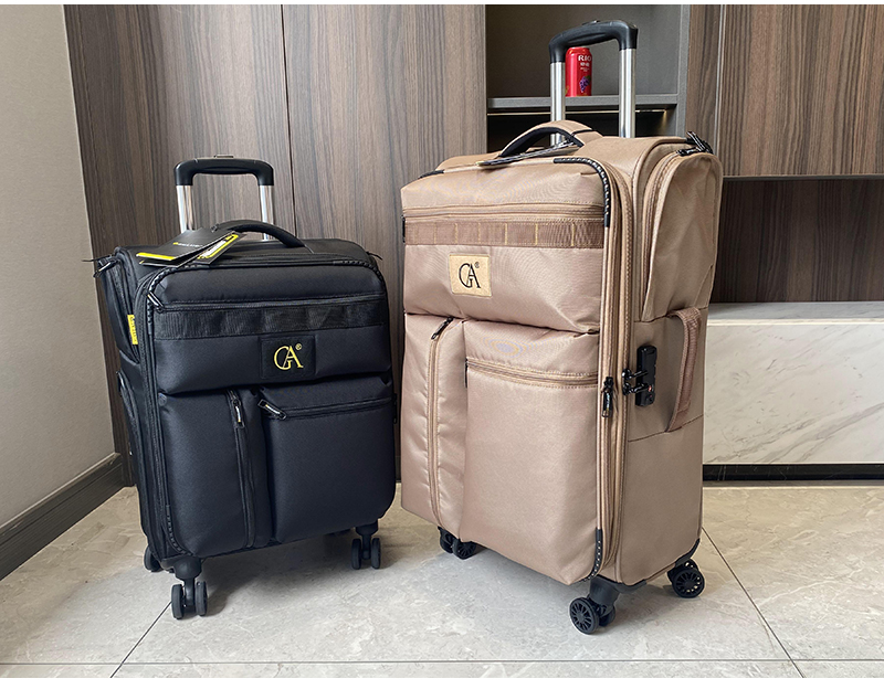 皮尔卡丹奢侈品超炫酷布箱多口袋牛津布行李箱女超轻轮扩展超大学生