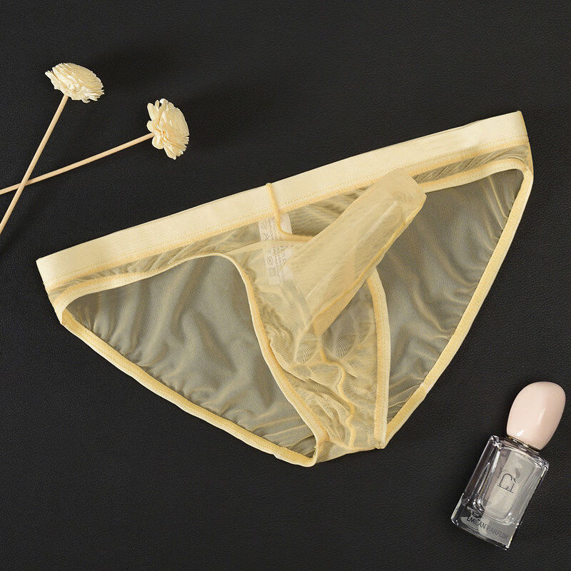 男士情趣内衣内裤丁字裤12条君也网纱透明鼻内裤性感枪弹分离u三角裤