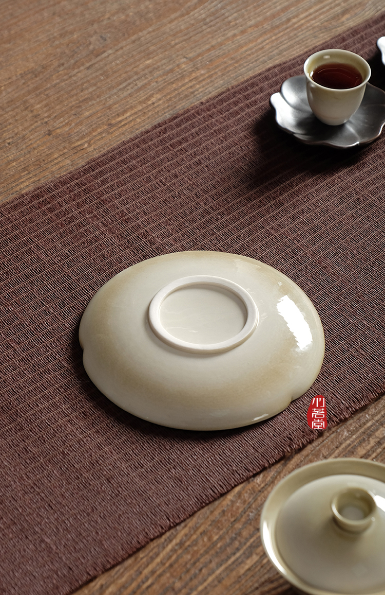 草木灰釉陶瓷三才盖碗景德镇泡茶器单个家用功夫茶具大茶杯敬茶碗