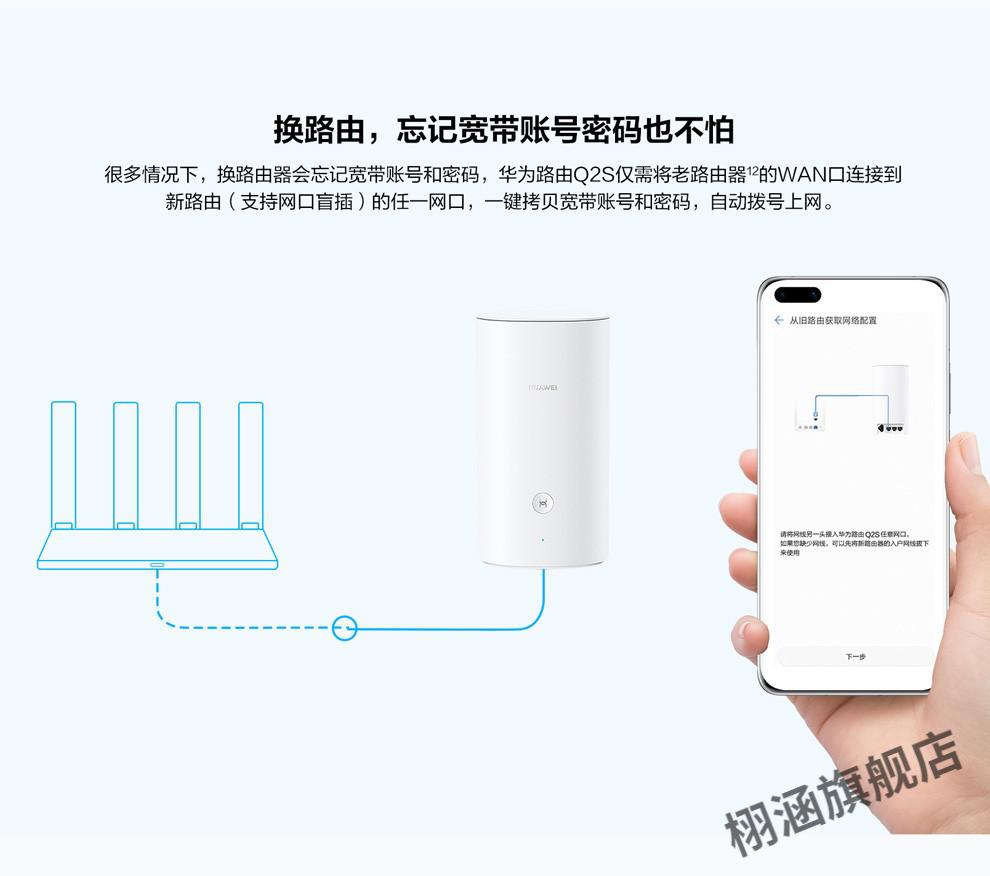 华为无线路由器q2s分布式子母路由5g双频千兆智穿墙别墅大户家用高速