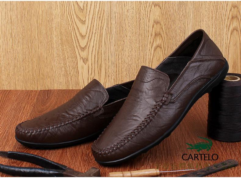 卡帝乐鳄鱼(cartelo)春春秋季大码男鞋加大码皮鞋男真牛皮加肥加宽四