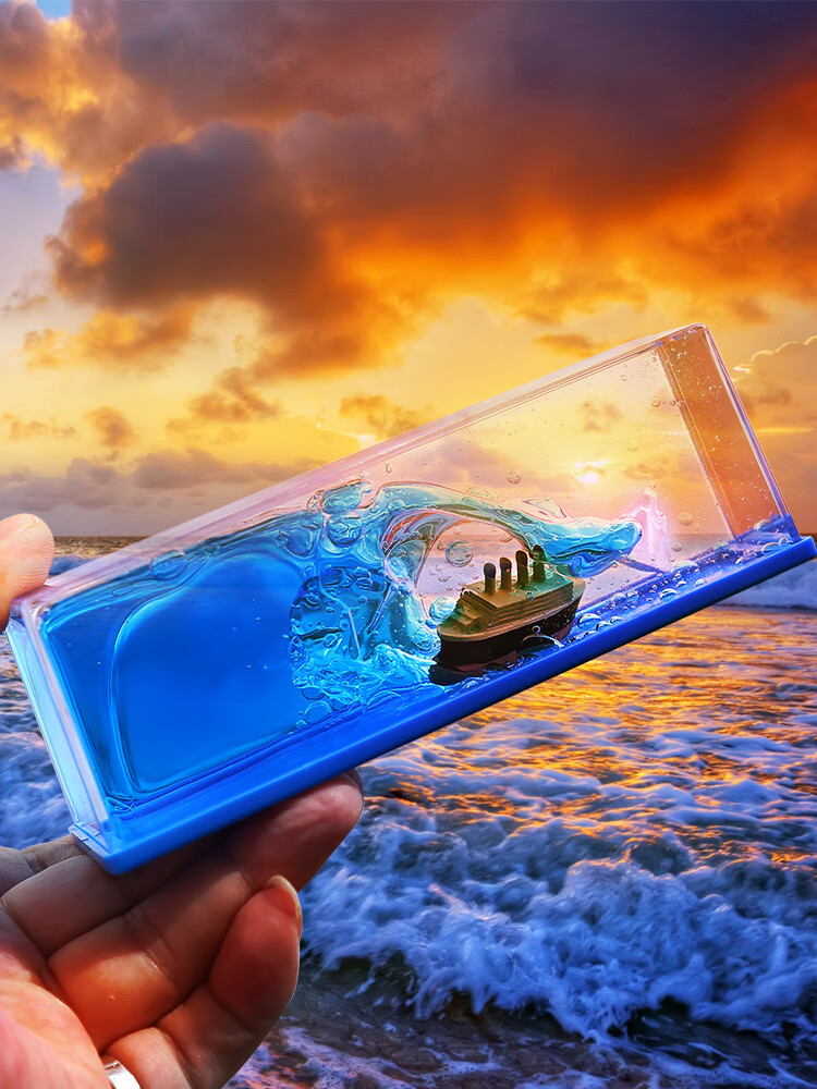 黑珍珠海盗船漂流瓶 黑珍珠号游轮流体漂流瓶摆件海盗船桌面礼品生日