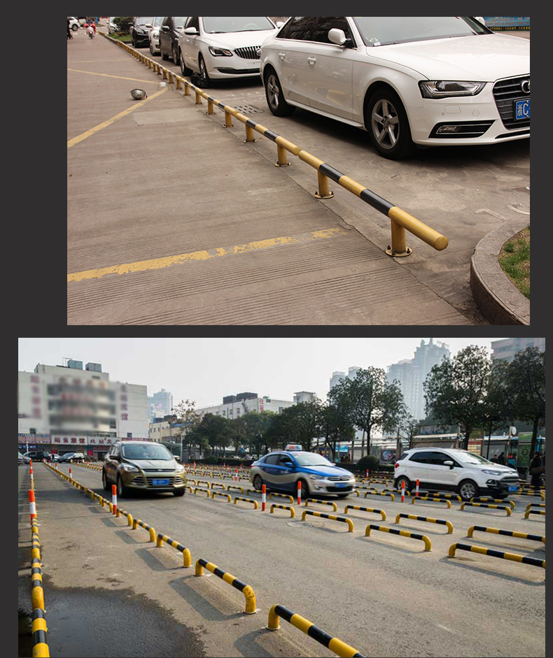 防撞杆马路隔离护栏阻车挡车器停车桩车位限位器钢管u型护栏 200*30cm