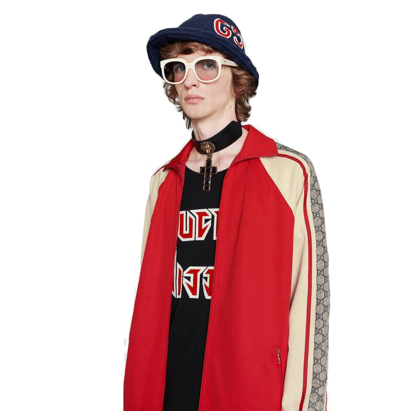 古驰(gucci) 男女上衣拼接gg经典夹克外套春秋棒球服545601 xjacz