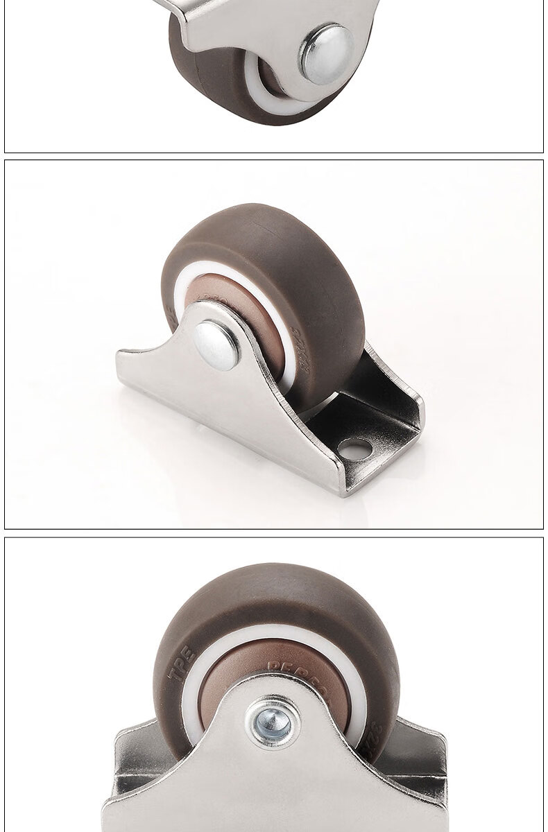 1寸万向轮小床底柜子榻榻米抽屉滑轮橡胶单向直线地滑轮定向轮子 1