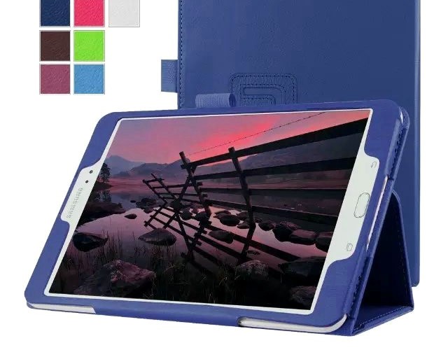 s4平板保护套sm-t830皮套t835翻盖支架t837v摔外壳 深蓝 三星t500/t