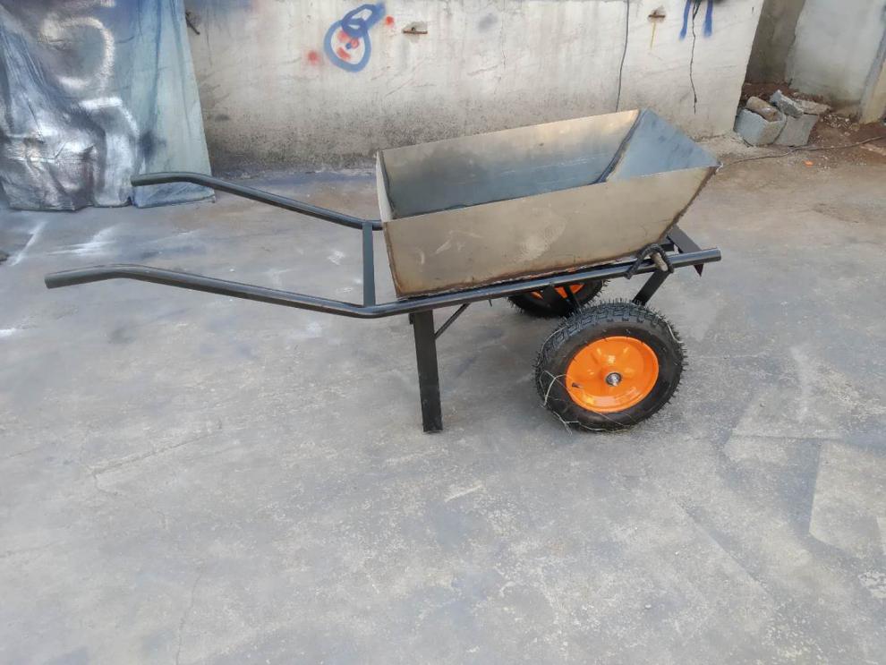 定制适用于农用手推车环保车垃圾车拉砖小铁车工地推车灰斗车水泥二轮