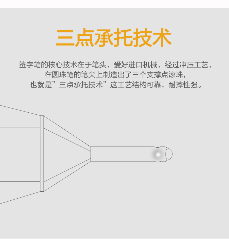 爱好直液式走珠笔中性笔0.