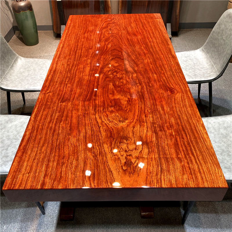 大板茶桌整块轻奢简约现代奥坎实木大板茶桌茶台巴花原木无拼接老板桌