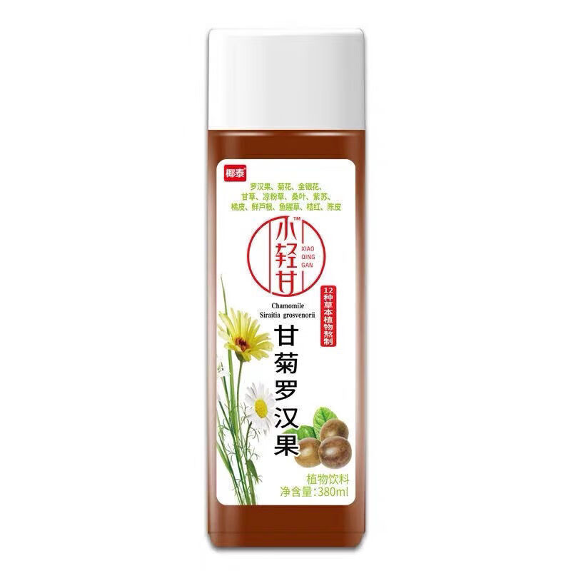 椰泰小轻甘草本植物饮料金银花凉茶甘菊罗汉果金银花380ml6瓶甘菊