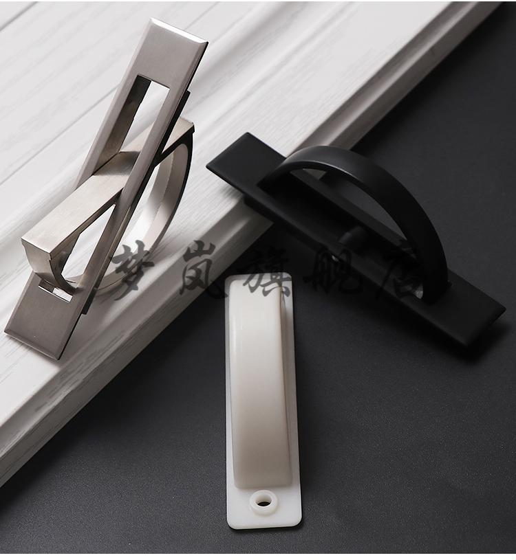 榻榻米拉手日式床板隐型嵌入式孔套现代简约暗装把手五金配件黑色带