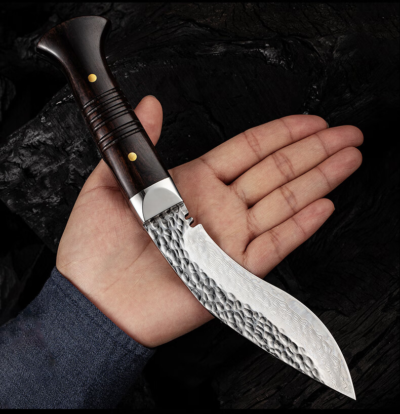 尼泊尔军弯刀手把肉刀内蒙古吃羊肉小刀藏族专用手扒刀割肉刀手工锻打