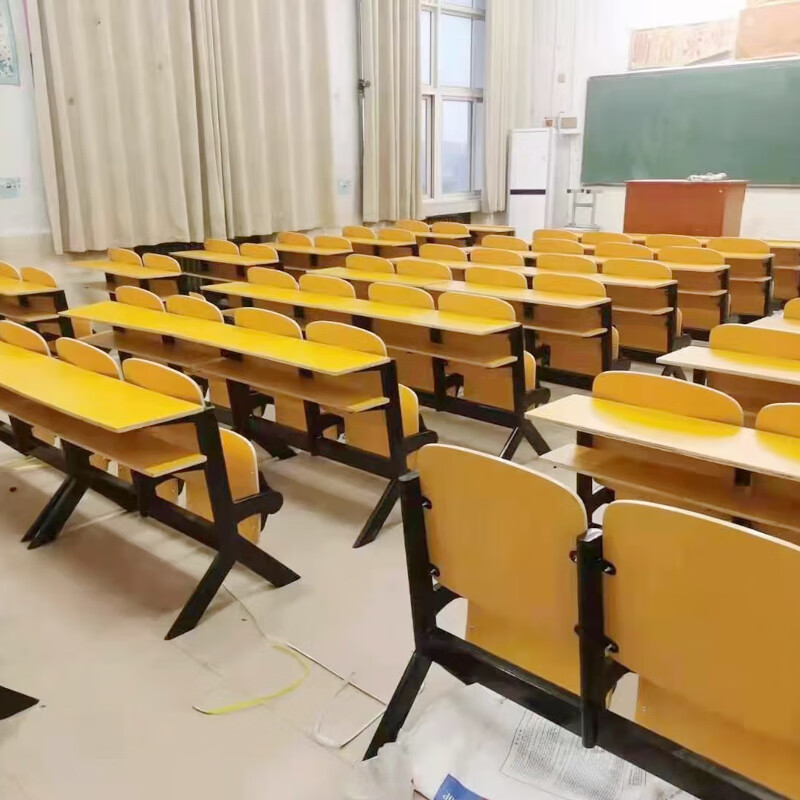 阶梯教室桌椅阶梯教室椅学校多媒体自动翻板课桌椅带写字板固定连排椅