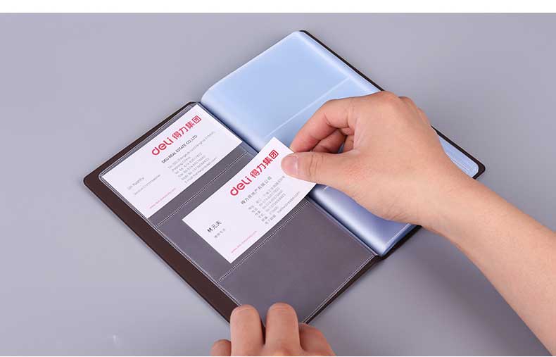 得力(deli) 名片册大容量名片夹男商务收纳便携式耐用简约女式活页