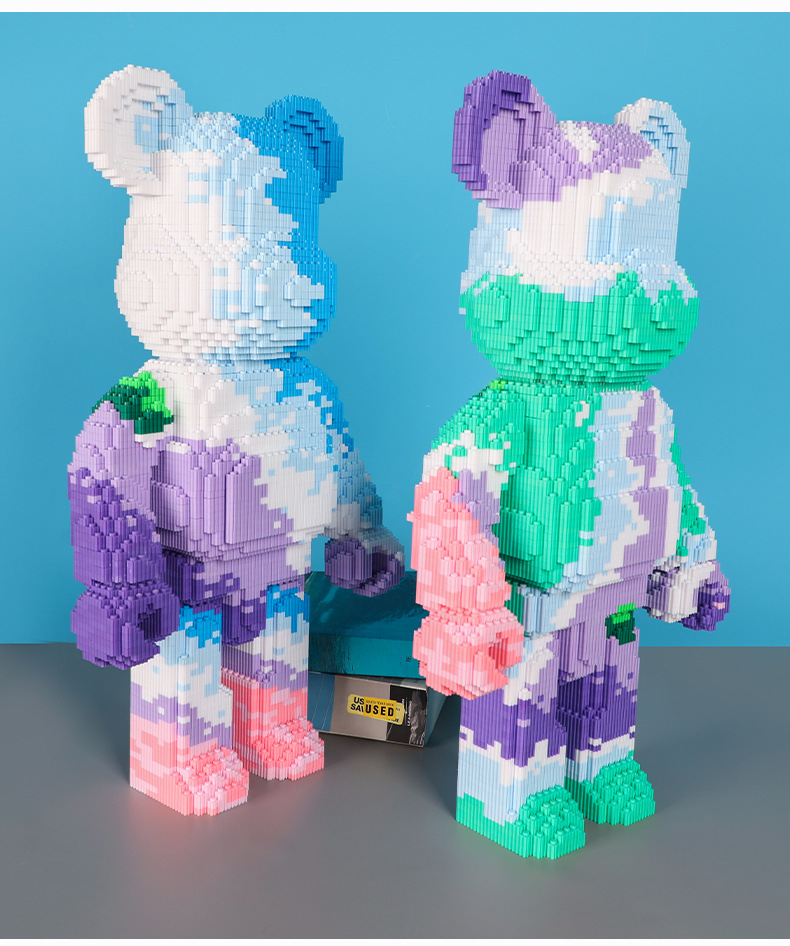 嗨彩拼 女孩系列暴力熊积木男孩拼装玩具高难度巨大型10000粒嗨彩拼