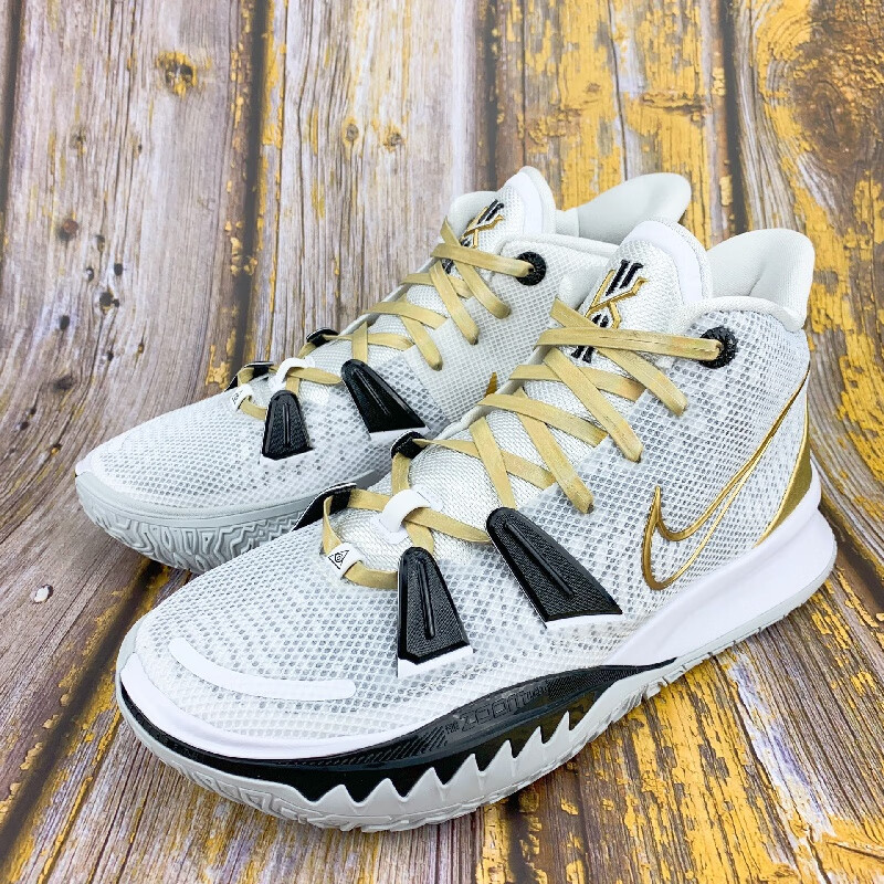 欧文7鞋带适nikekyrieep 白黑金总决赛金色pu皮泼墨烫金鸳鸯篮球 金色