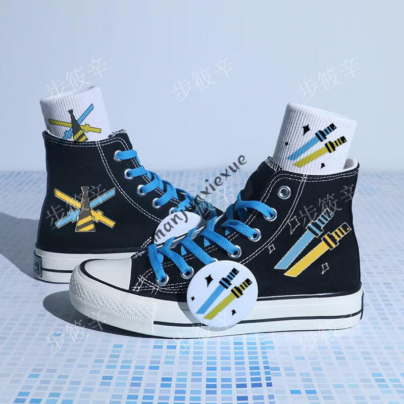 蛮郡国潮2022春冬季新款凹凸世界安迷修周边雷狮男女学生帆布鞋情侣