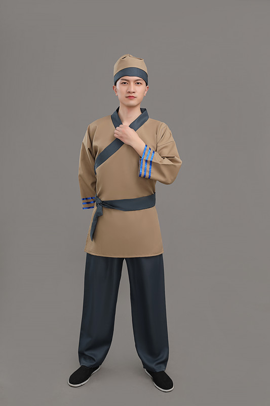 古代店小二服装成人古装汉服话剧家丁佣人茶楼酒店跑堂工作演出服 a款