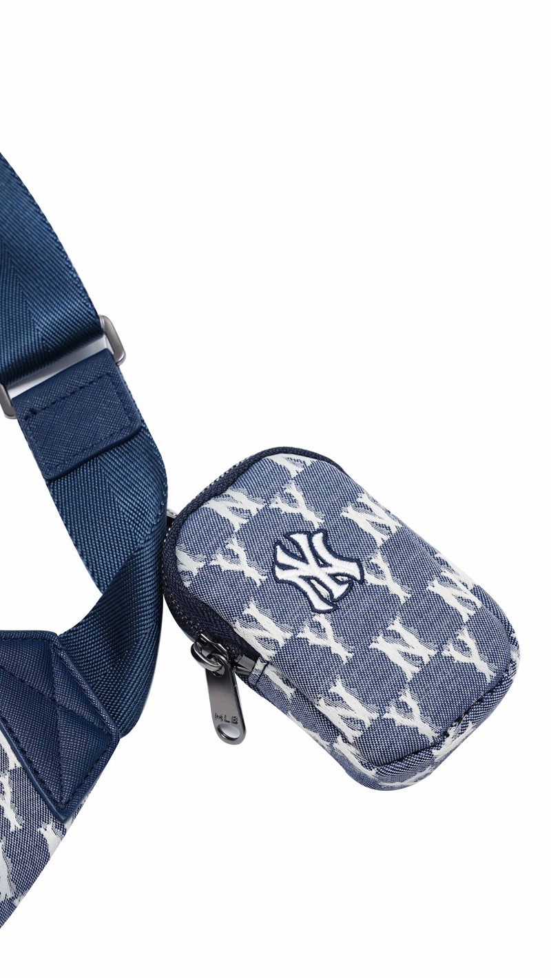 2022新款韩国mlb腰包女夏季经典刺绣洋基队老花跑步运动胸包男ny单肩