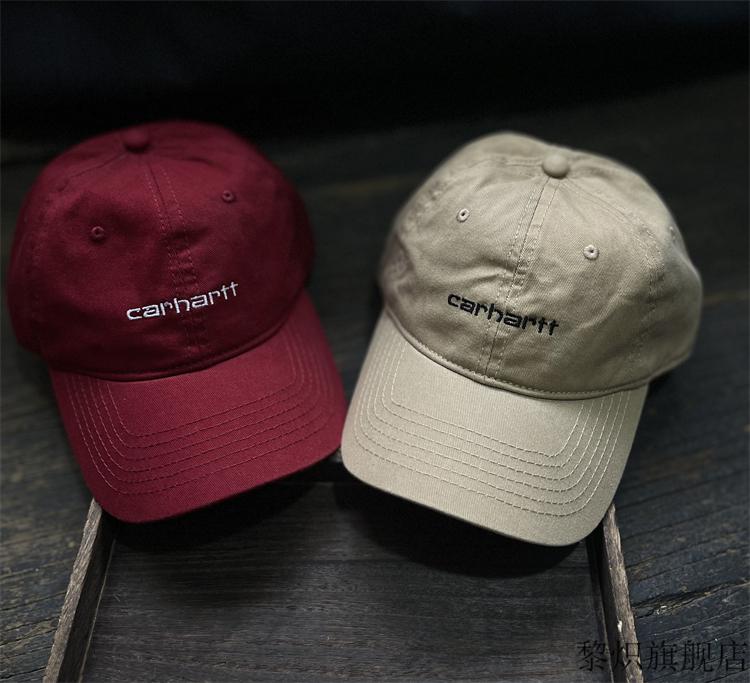 卡哈特帽子 carhartt卡哈特帽子刺绣字母软顶棒球帽男女休闲百搭水洗