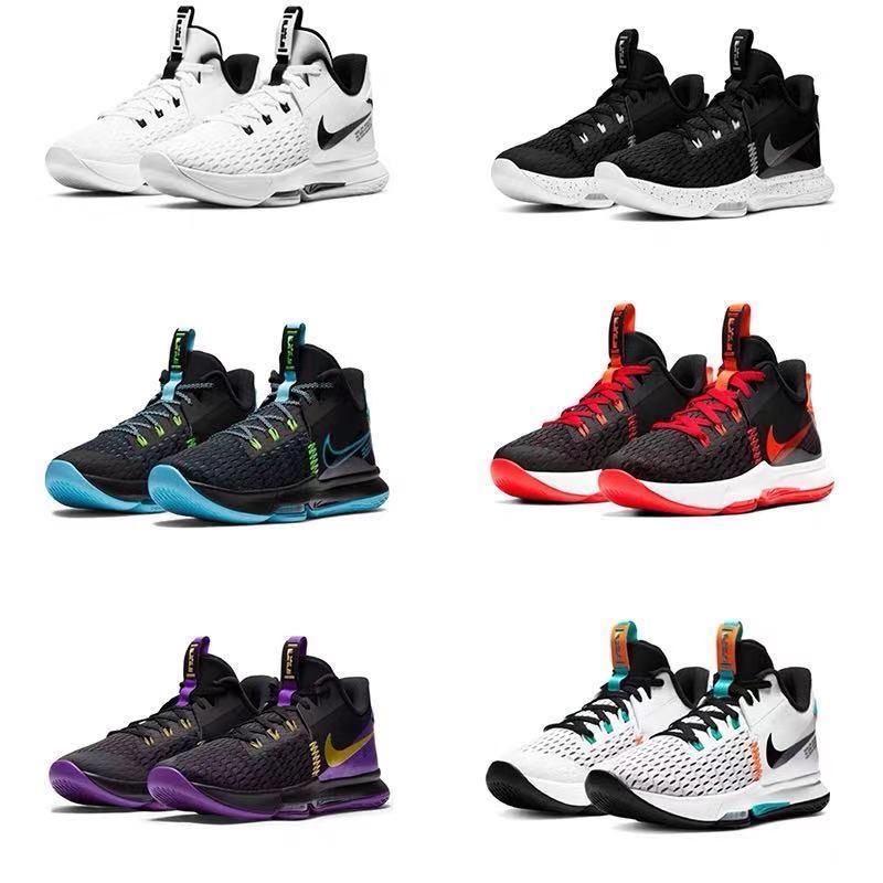 【官方自营旗舰】鹿芩新款 詹姆斯见证5代篮球鞋黑白金紫金湖人气垫