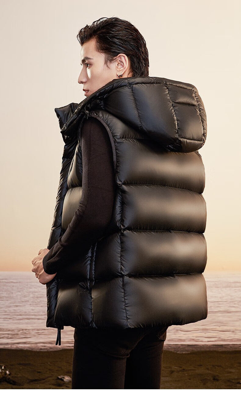 【yaya goose系列】鸭鸭黑金羽绒服女马甲95鹅绒高端2022冬季新款马夹