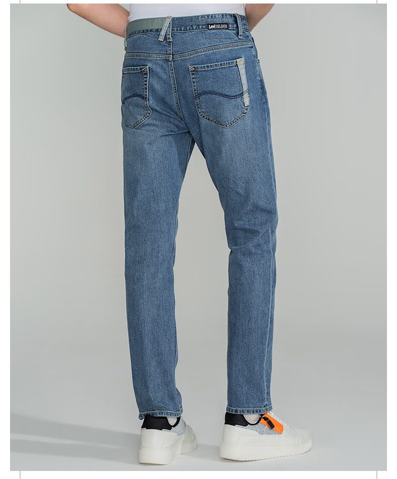 leexline22秋冬新品726磨毛男牛仔裤蓝lmb1007262va-482y 中蓝色(31裤