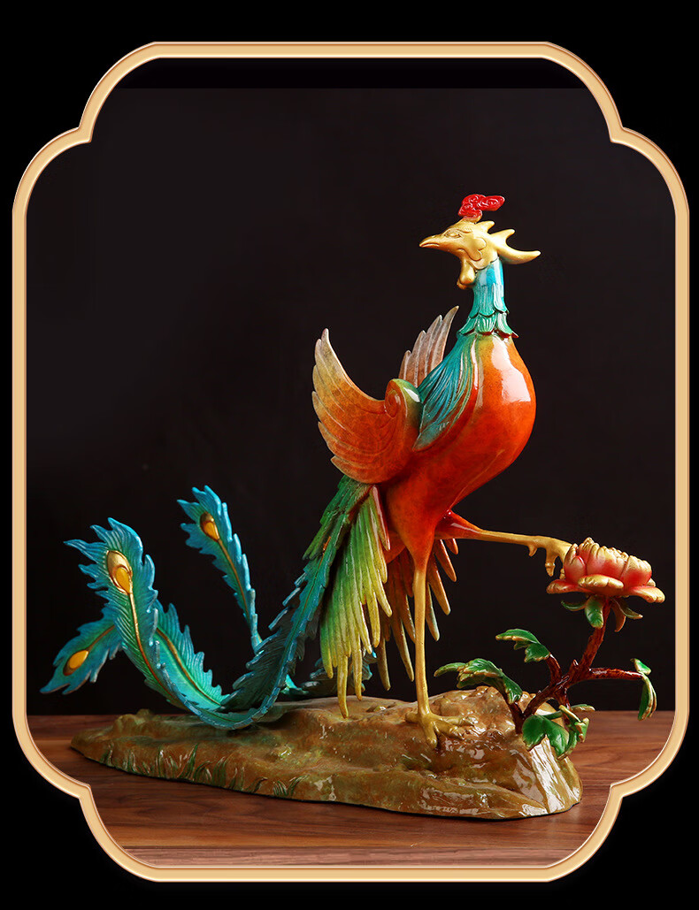 domir 《瑞凤呈祥》全铜凤凰摆件创意家居客厅办公室会场装饰店铺开业