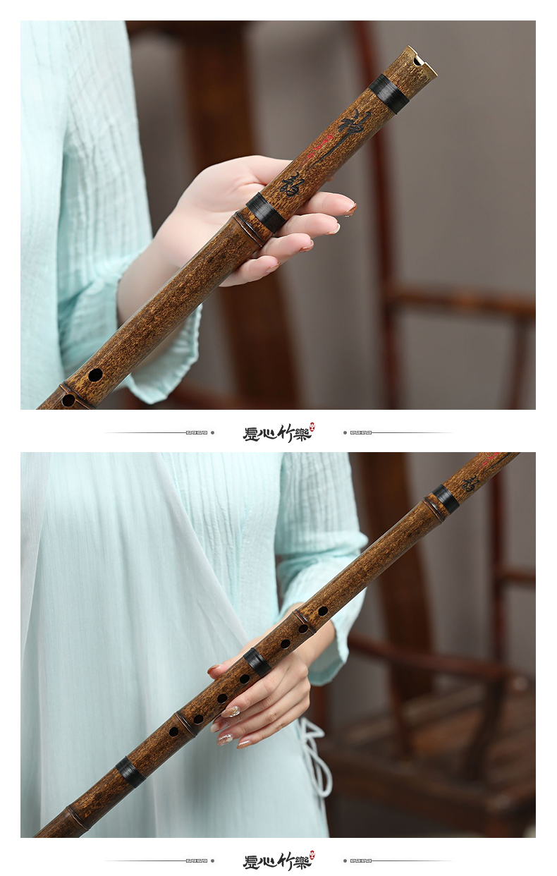 萧乐器洞箫八孔六箫笛入门初学短长紫竹箫演奏g调f南箫潇三节定制款  