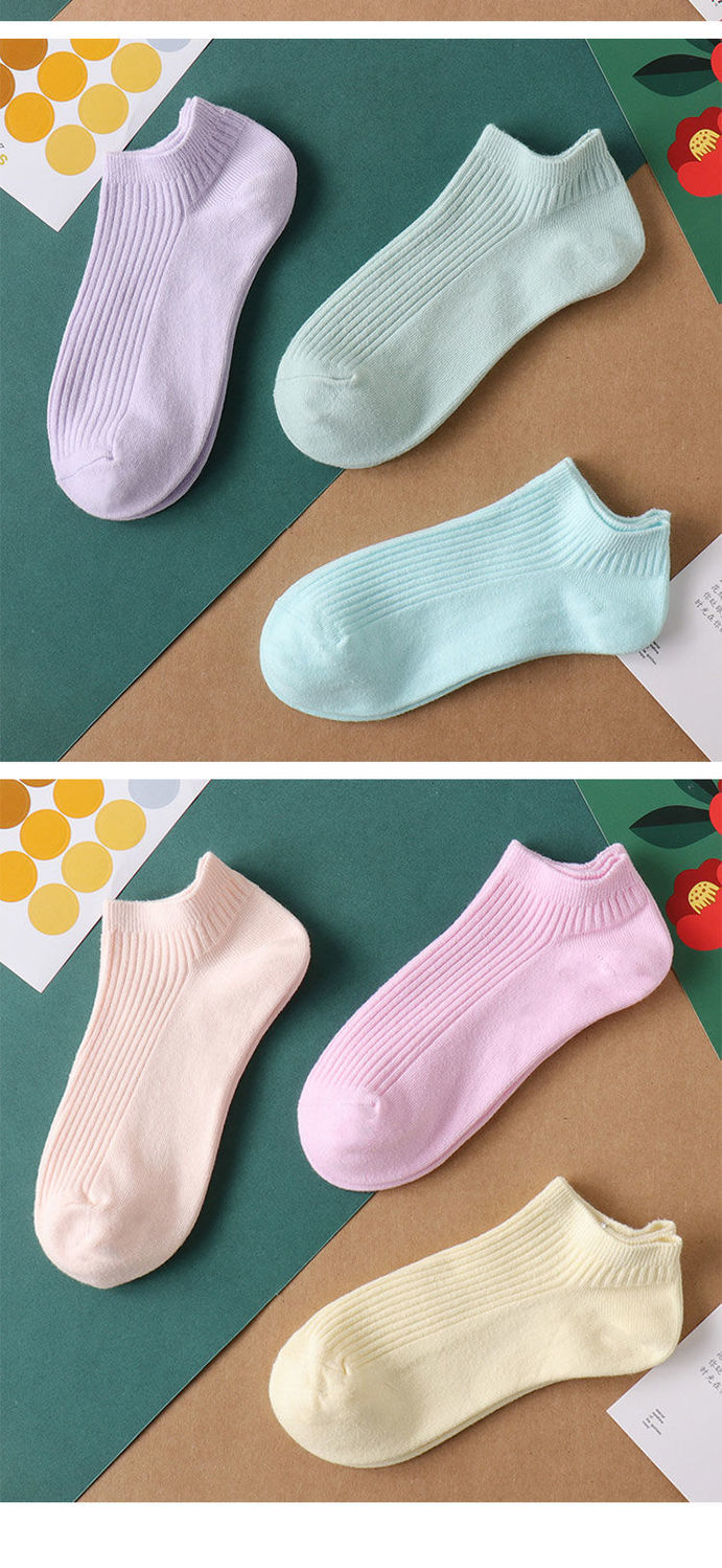 女士棉袜白色袜子女薄款短袜纯色棉袜低帮浅口短筒女日系矮船袜女自选
