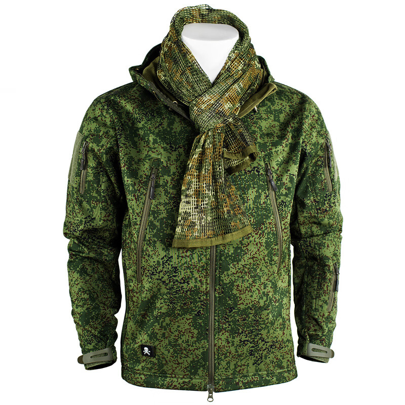 秋季防雨暴雨软壳绿色迷彩服官方旗舰 冲锋衣 德斑纱巾 俄罗斯魔术贴