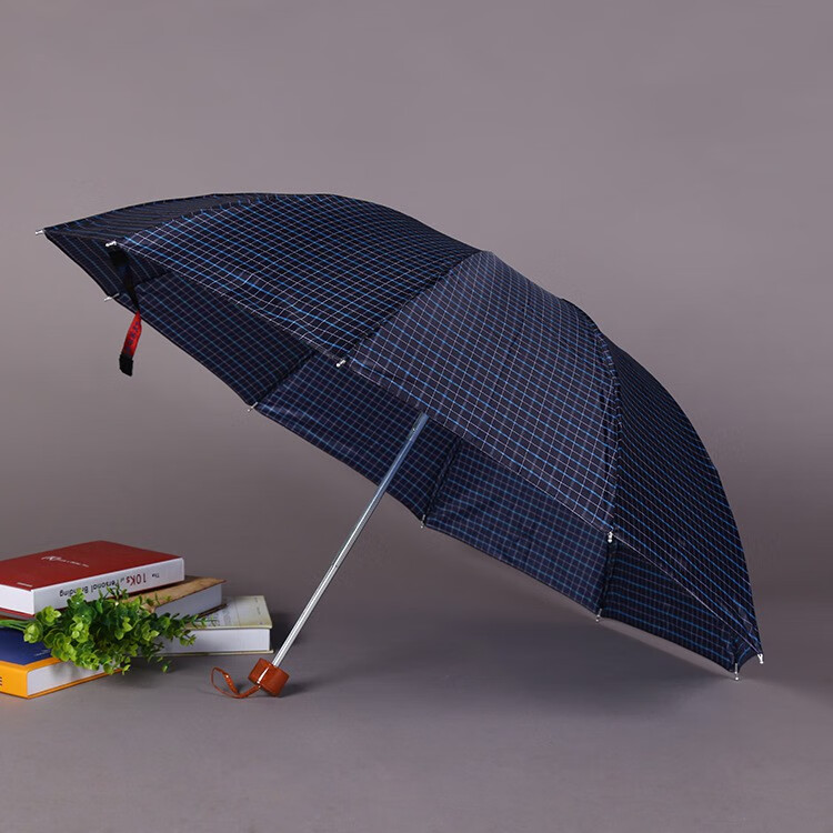 雨伞男女士情侣格子短柄晴雨伞三折伞太阳伞防晒伞大便携迷你折叠伞