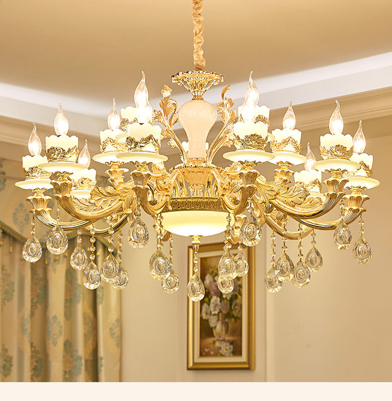 欧式吊灯锌合金客厅吊灯奢华大气水晶吊灯别墅餐厅卧室灯简欧灯具 10