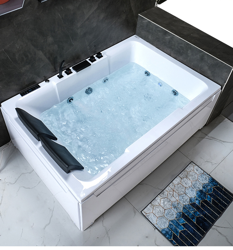 独立式家用双人浴缸亚克力冲浪按摩恒温情侣网红酒店触屏版冲浪按摩