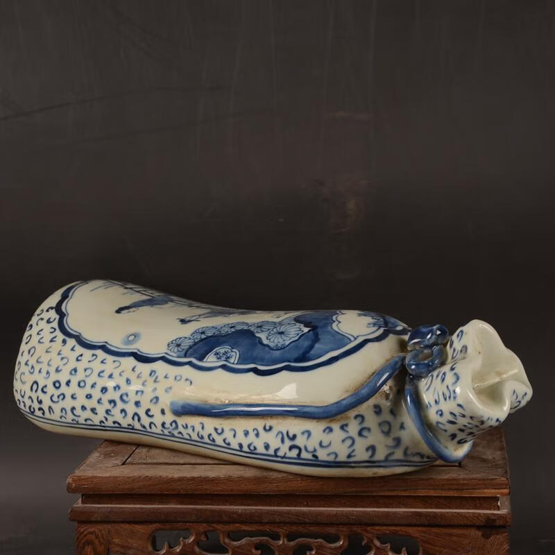 瓷枕头大清康熙年制手绘青花人物纹枕头一个厂货陶瓷精品古玩古董团购