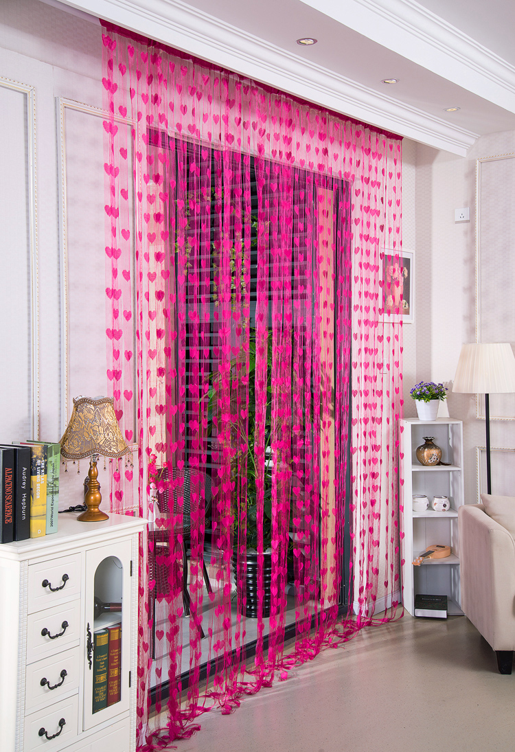 朴珀妮【爱心线帘】成品线帘门帘挂帘装饰窗帘隔断玄关帘卧室卫生间