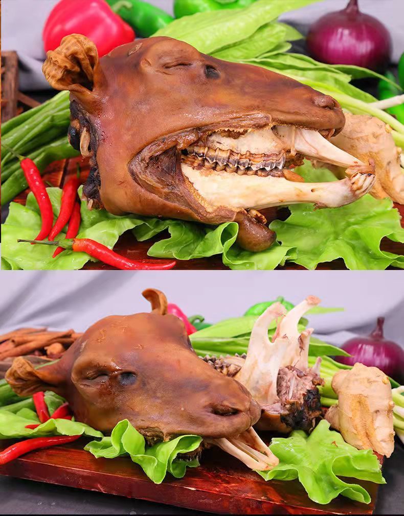 肉熟食全熟羊头整只羔羊头即食内蒙古散养草地羔羊羊头肉五香卤羊头