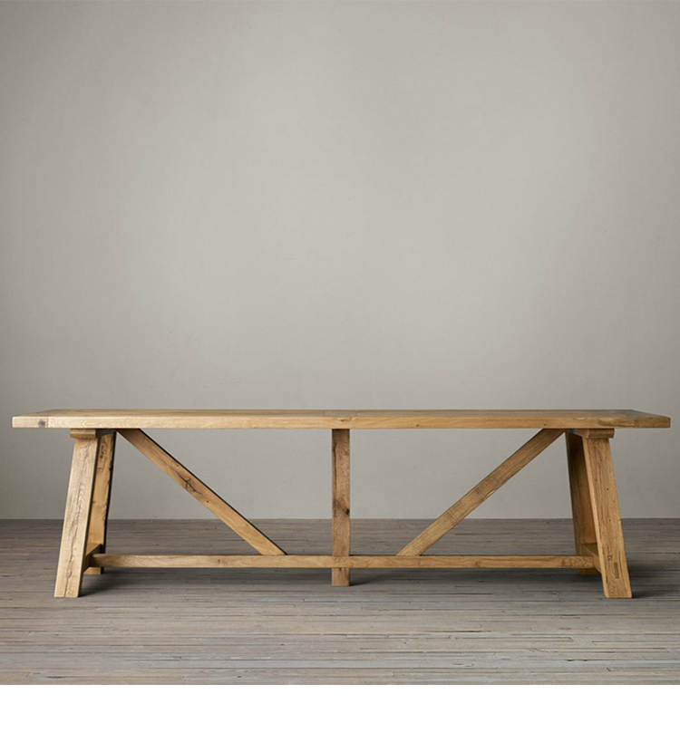 班奇盾 客厅长桌简易北欧实木会议桌大长桌工作台大桌子客厅家用长