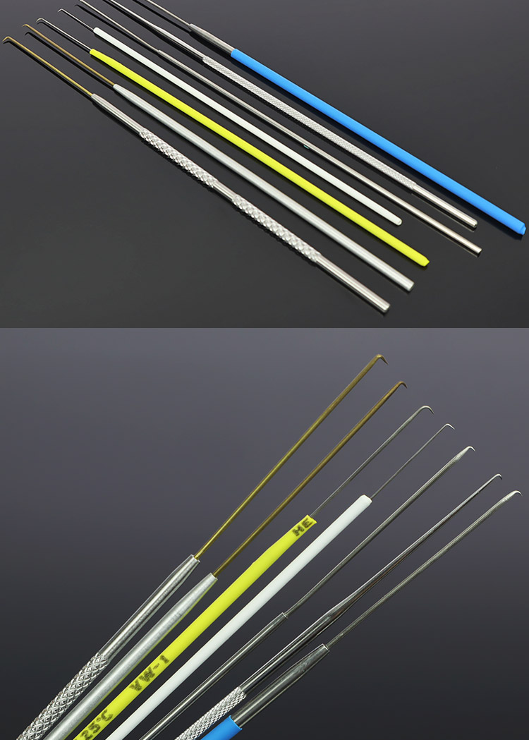 耵聍钩取耳结石硬耳屎细耳钩针采耳工具掏耳朵硬块加固不锈钢 老竹柄