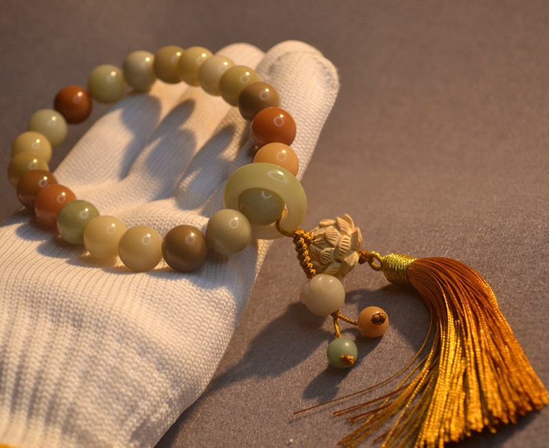 多宝菩提根手串星月男女佛珠手持金刚白玉菩提子文玩手链配饰多宝籽