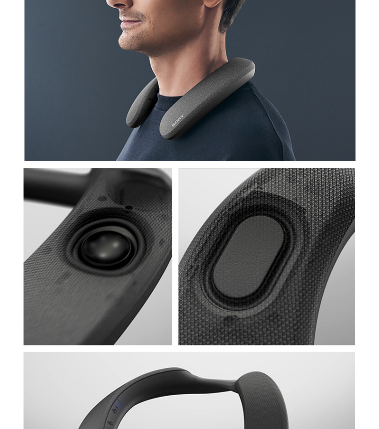 索尼sonysrs-ns7r 颈挂私人影院蓝牙音箱防水开放式环绕音响 黑色