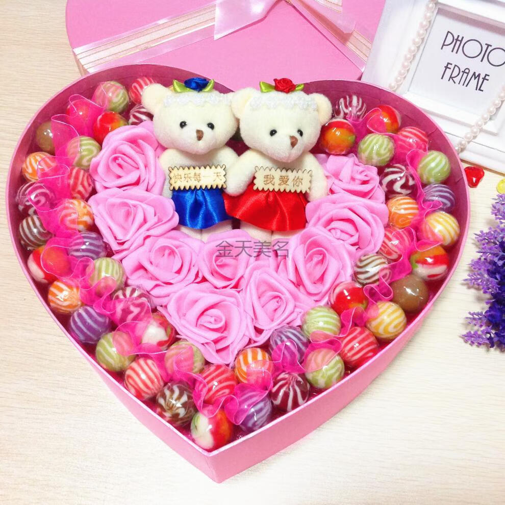 橙伯乐阿尔卑斯棒棒糖52颗花束礼盒装男女朋友妇女节生日礼物创意糖果