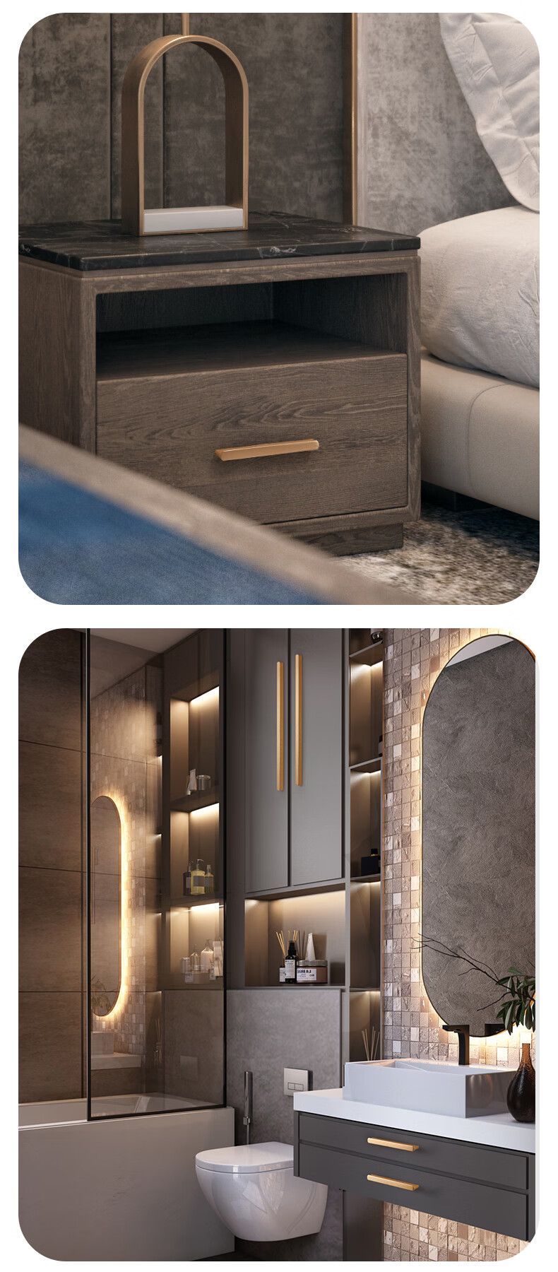 卡贝(cobbe) 【t型圆角】卡贝柜门拉手衣柜门长拉手现代简约抽屉橱柜