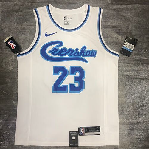 nba篮球服湖人队24号823号詹姆斯球衣拉丁复古联名版白色背心 0号尼克