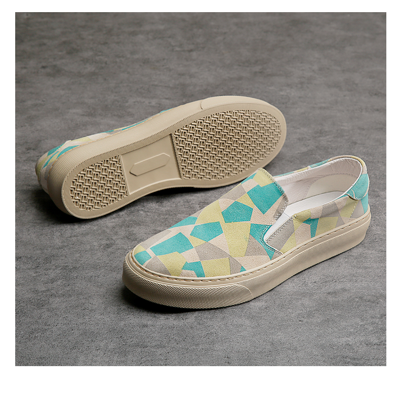 帕达索2022新款迷彩拼色休闲鞋一脚蹬男鞋低帮轻便懒人鞋220282pb